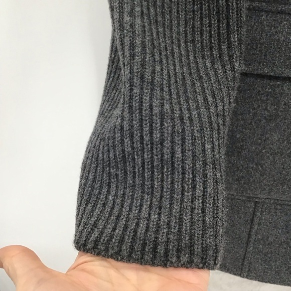 Talbot’s Sweater Sleeve Wool Jacket Coat Classic Winter Warm Gray Size 16P - Picture 5 of 11